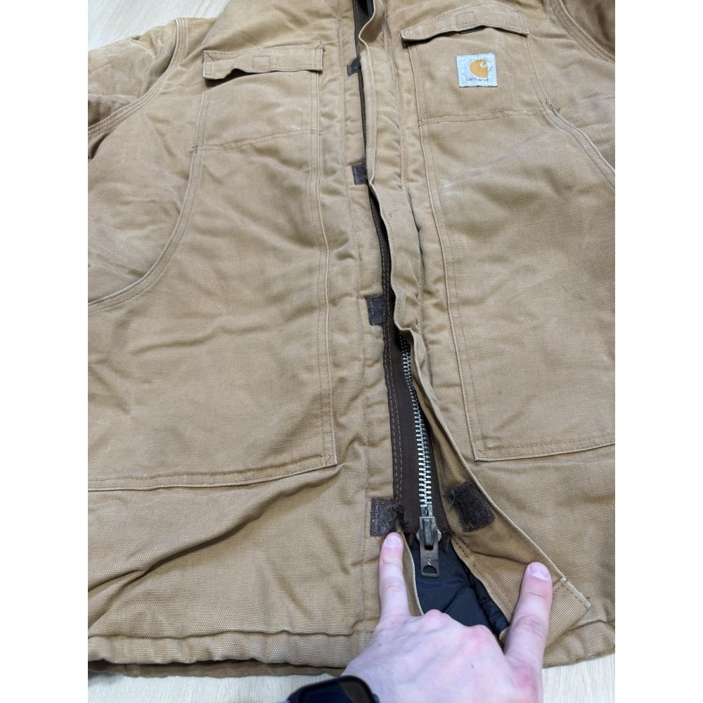 Carhartt Tan Quilted Chore Duck Barn Jacket Coat Men's Size XL - Picture 5 of 7